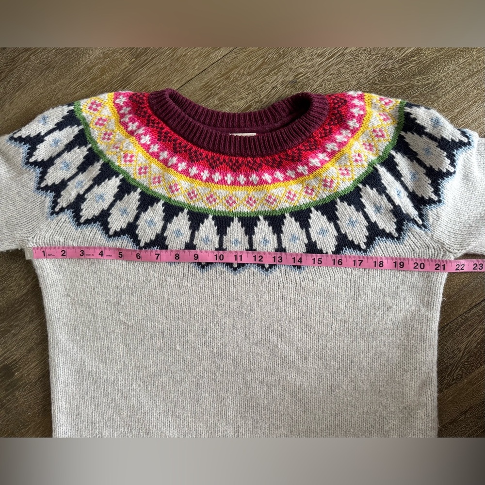 Marine Layer ML x LF Lost & Found Alpine Fair Isle Sweater Light Heather Grey - Picture 7 of 8
